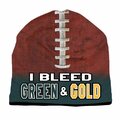 American Mills Beanie I Bleed Style Sublimated Football Forest Green and Gold Design 1122702524